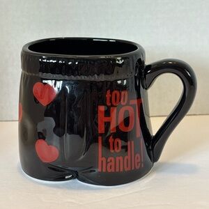 Too Hot To Handle - Ceramic Coffee MUG - (Black/Red)